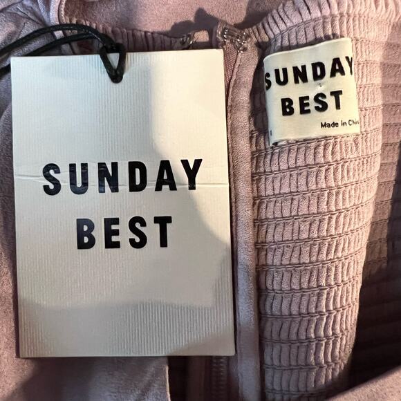 NWT Aritzia Sunday Best Flirt Ruffle Dress Women's Size 10 Hazy Lilac Viscose - Picture 6 of 9